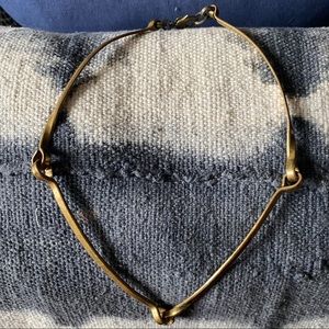 Minimalist Michelle Ross Brass Hinge necklace
